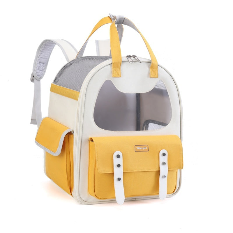 KFX-3203005 Large Capacity Foldable Cat Backpack - Soft Canvas Pet Carrier in Multiple Colors