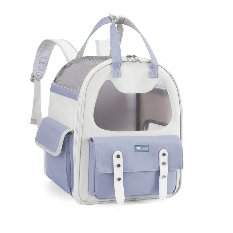 KFX-3203005 Large Capacity Foldable Cat Backpack - Soft Canvas Pet Carrier in Multiple Colors