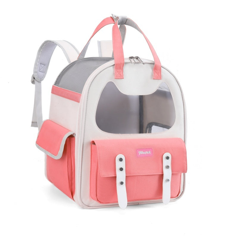 KFX-3203005 Large Capacity Foldable Cat Backpack - Soft Canvas Pet Carrier in Multiple Colors