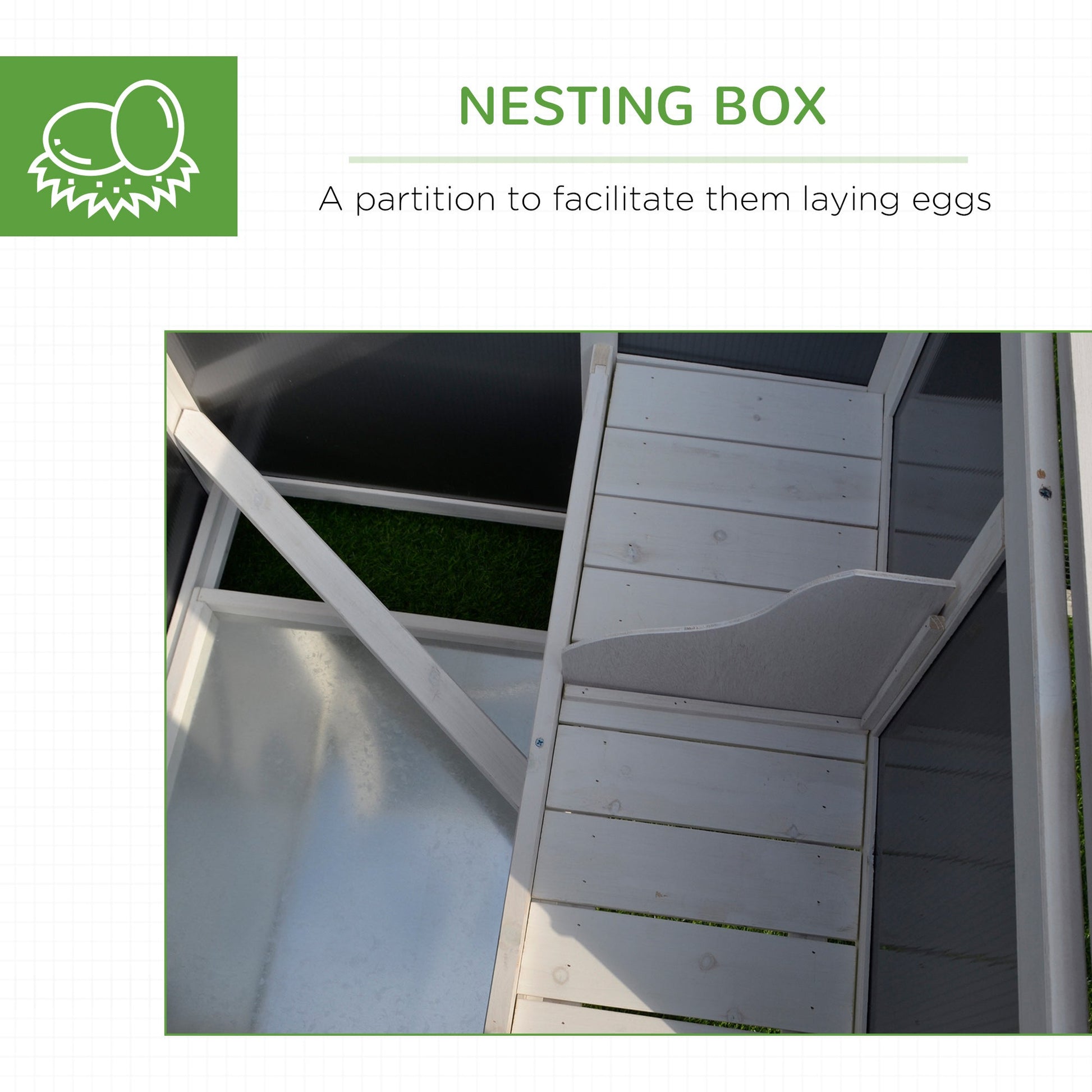 KFX-3204413 Wooden Chicken Coop with Run Box, Nesting Box, and Waterproof Roof for Up to 2 Chickens