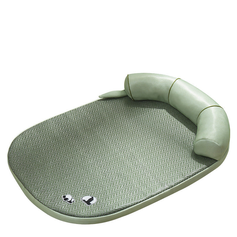 KFX-3204797 Cool Feeling Pet Bed - Four Seasons Universal Cat and Dog Nest in Green Bamboo Panda Design