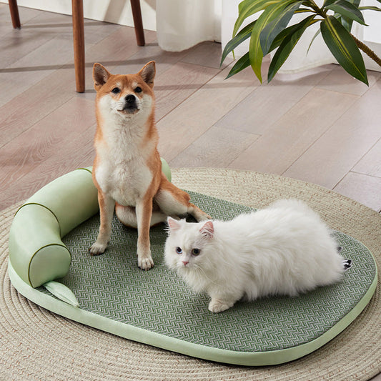 KFX-3204797 Cool Feeling Pet Bed - Four Seasons Universal Cat and Dog Nest in Green Bamboo Panda Design