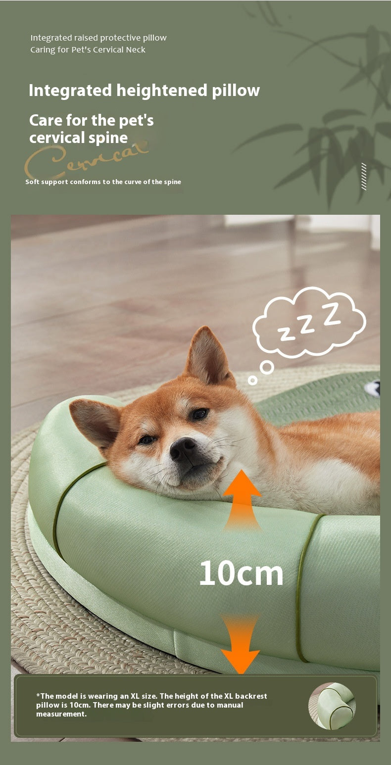 KFX-3204797 Cool Feeling Pet Bed - Four Seasons Universal Cat and Dog Nest in Green Bamboo Panda Design