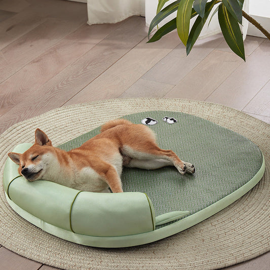 KFX-3204797 Cool Feeling Pet Bed - Four Seasons Universal Cat and Dog Nest in Green Bamboo Panda Design