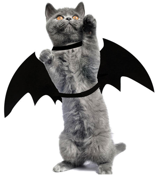KFX-3204925 Pet Bat Wings Costume for Cats and Dogs - Adjustable Halloween Cosplay Prop