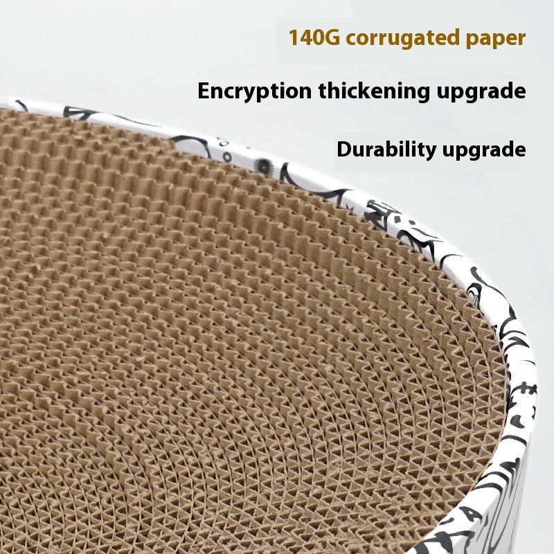 KFX-3206717 Oval Cat Scratch Board Nest - Corrugated Paper, 33x43x10cm, Simple Design