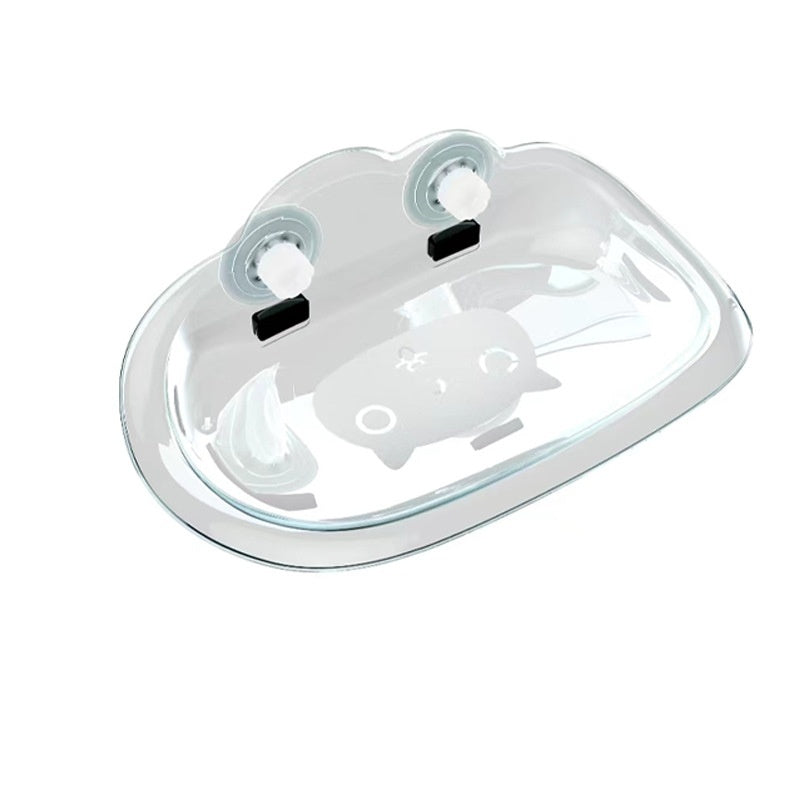 KFX-3208125 Detachable Wall-Mounted Cat Hammock with Strong Suction Cups - Transparent Design