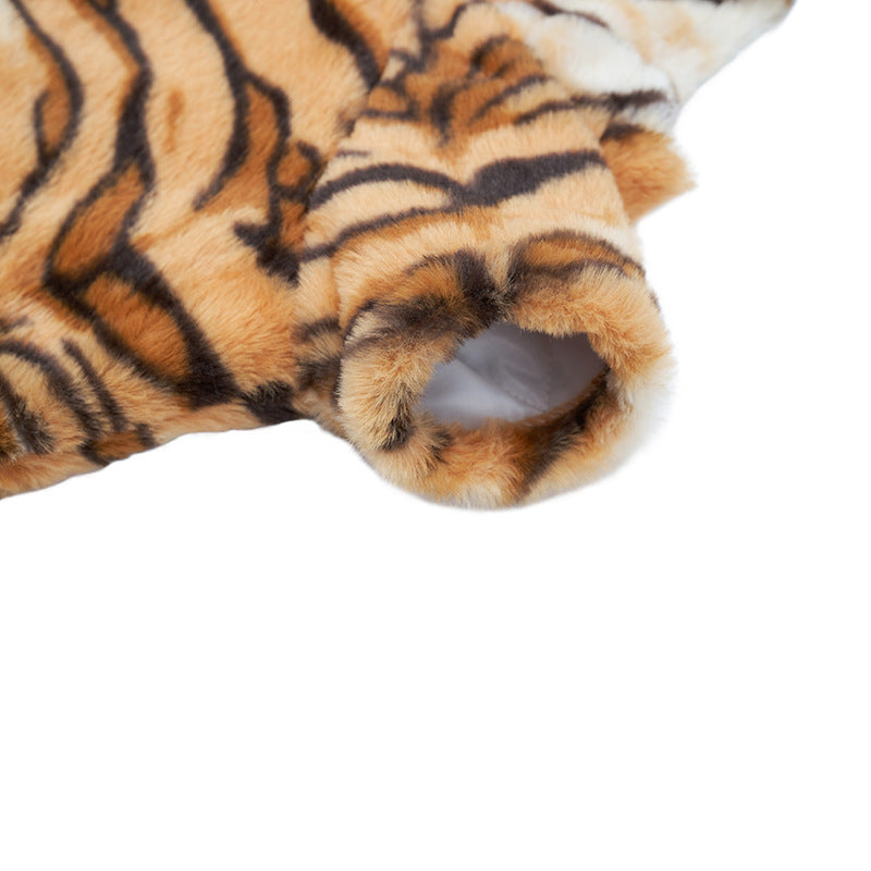 KFX-3208893 Tiger Print Dog Coat for New Year's Eve Celebration - Brown Polyester, Universal Fit