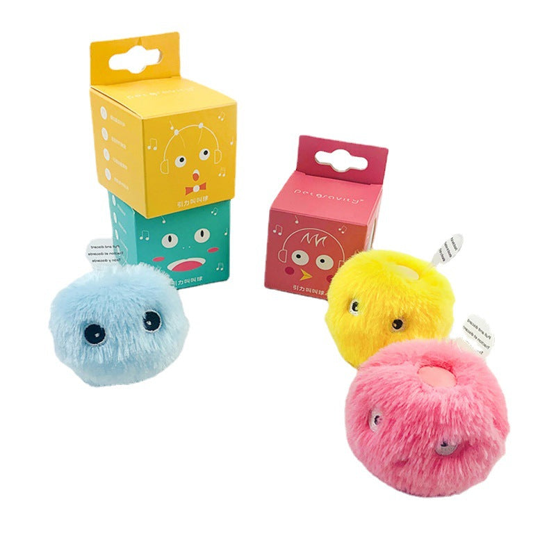 KFX-3209149 Light-Up Plush Cat Teaser Ball with Catnip & Sound for Pet Playtime