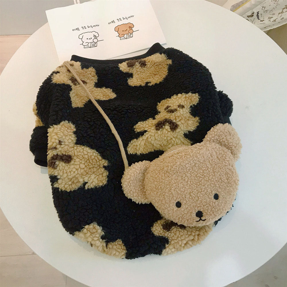 KFX-3211581 Cozy Cotton-Padded Lamb Wool Pet Coat for Autumn and Winter