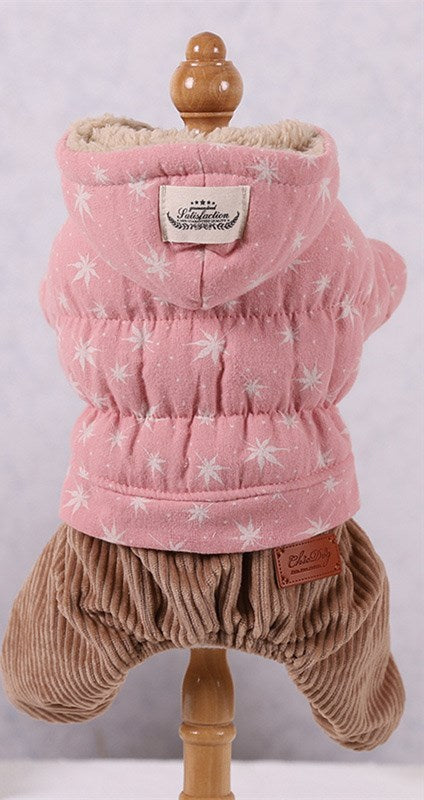 KFX-3212861 Cartoon Style Cotton Four-Legged Clothing for Pets in Green, Pink, and Khaki – Sizes XS to XL