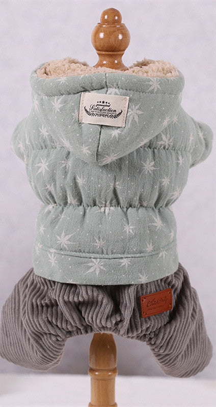 KFX-3212861 Cartoon Style Cotton Four-Legged Clothing for Pets in Green, Pink, and Khaki – Sizes XS to XL