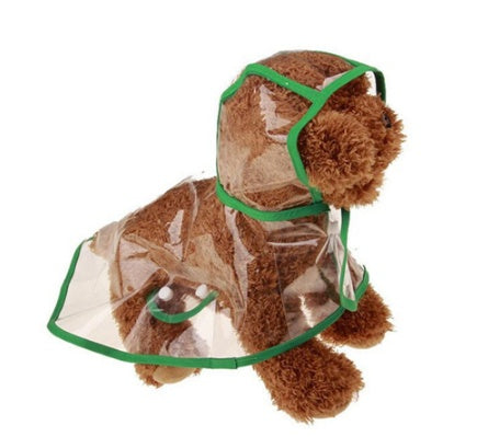KFX-3213885 Transparent Waterproof Dog Raincoat - Adjustable PVC Hoody for Small to XL Pets