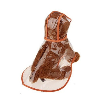 KFX-3213885 Transparent Waterproof Dog Raincoat - Adjustable PVC Hoody for Small to XL Pets
