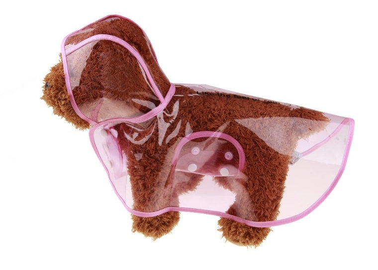 KFX-3213885 Transparent Waterproof Dog Raincoat - Adjustable PVC Hoody for Small to XL Pets