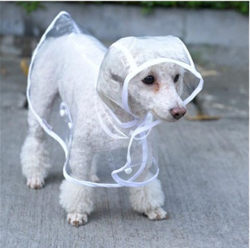 KFX-3213885 Transparent Waterproof Dog Raincoat - Adjustable PVC Hoody for Small to XL Pets