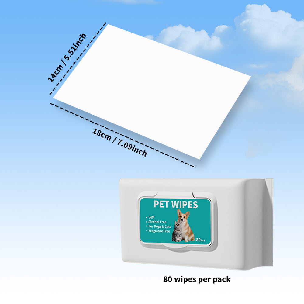KFX-3214141 Gentle Unscented Pet Wipes for Dogs & Cats - Alcohol-Free Grooming Wipes for Paws, Body & Bum - 100 Sheets