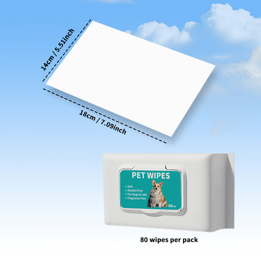 KFX-3214141 Gentle Unscented Pet Wipes for Dogs & Cats - Alcohol-Free Grooming Wipes for Paws, Body & Bum - 100 Sheets