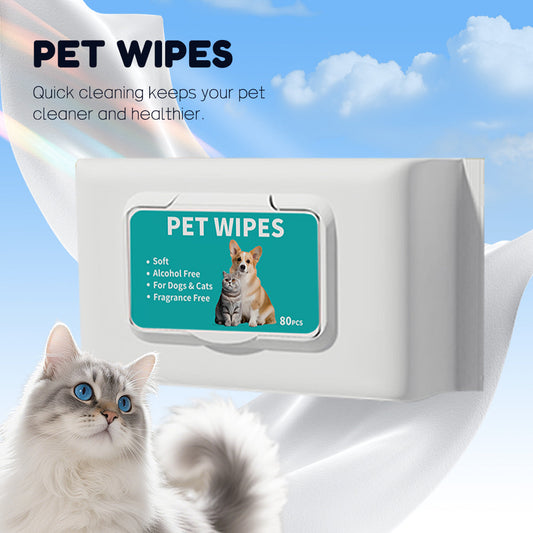 KFX-3214141 Gentle Unscented Pet Wipes for Dogs & Cats - Alcohol-Free Grooming Wipes for Paws, Body & Bum - 100 Sheets