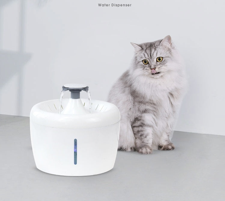 KFX-3218109 Pet Water Dispenser with Circulating Filtration and Silent Pump - 2.5L Capacity, USB Rechargeable
