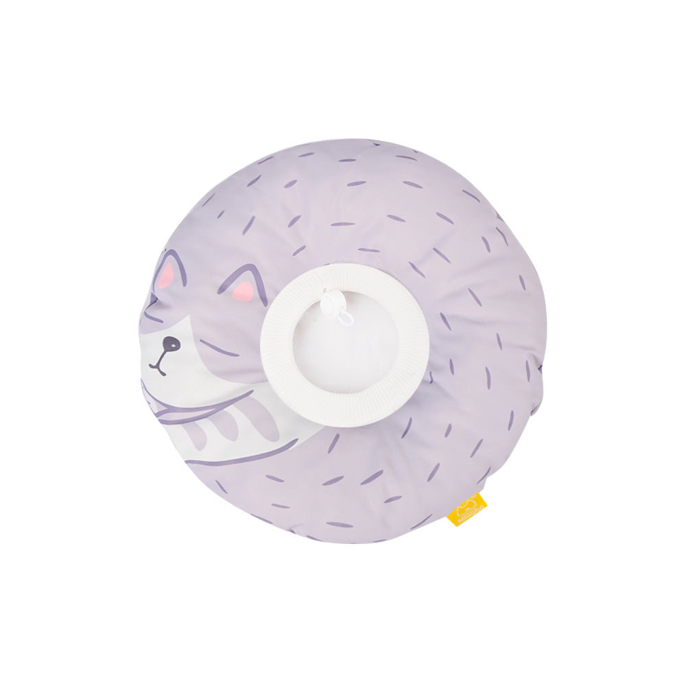 KFX-3219645 Cat Headgear Waterproof Soft Cloth Elizabethan Collar for Anti-Licking & Biting - Multiple Donut Designs