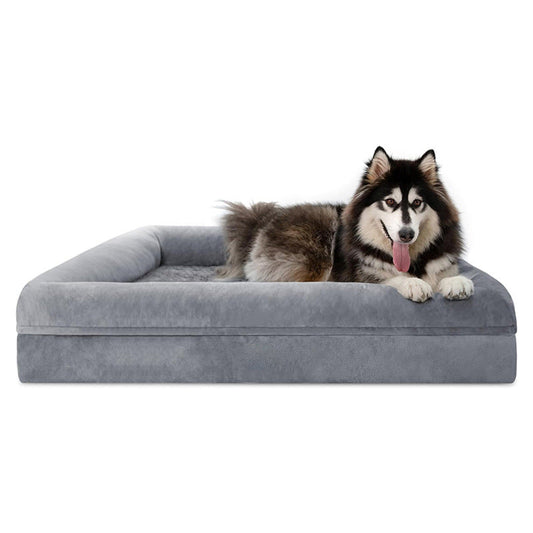 KFX-3223485 Large Dog Pet Bed with Thick Cushion - Light Gray, Dark Gray Options Available