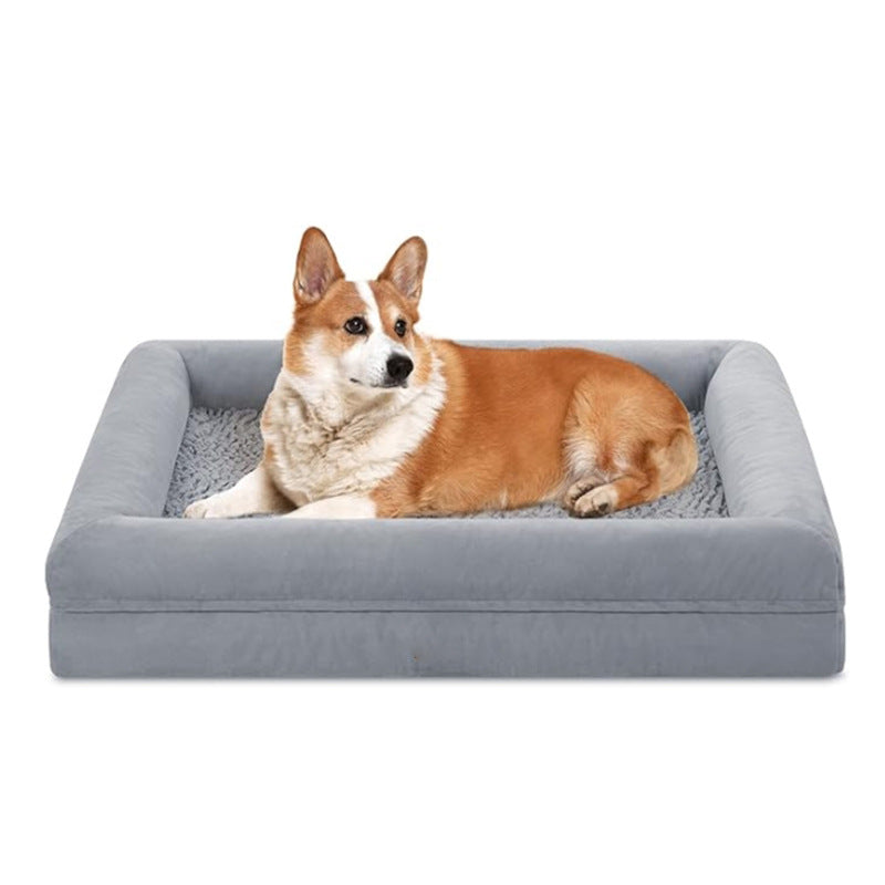 KFX-3223485 Large Dog Pet Bed with Thick Cushion - Light Gray, Dark Gray Options Available