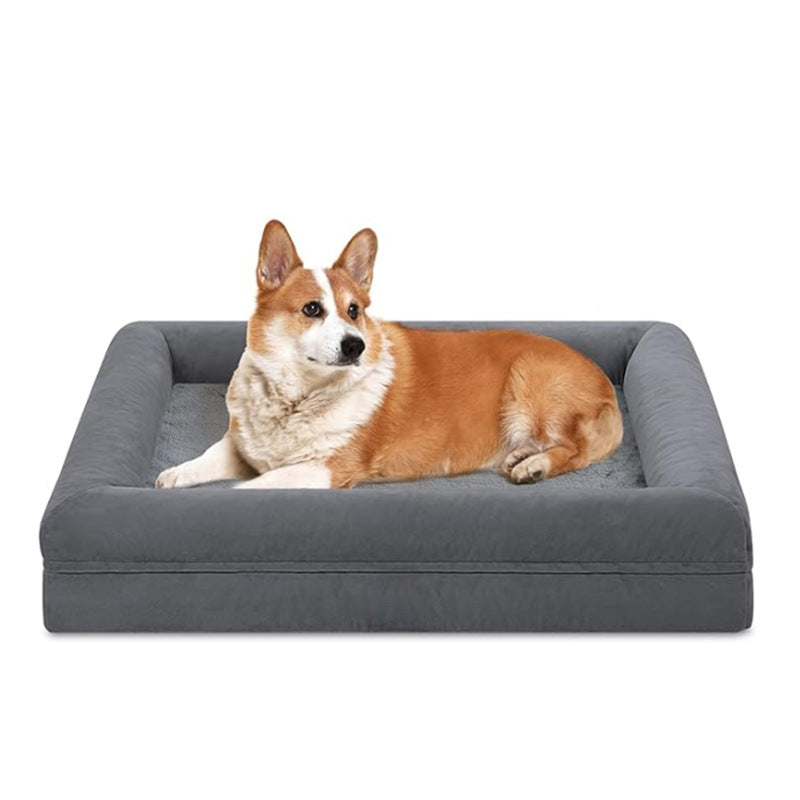KFX-3223485 Large Dog Pet Bed with Thick Cushion - Light Gray, Dark Gray Options Available