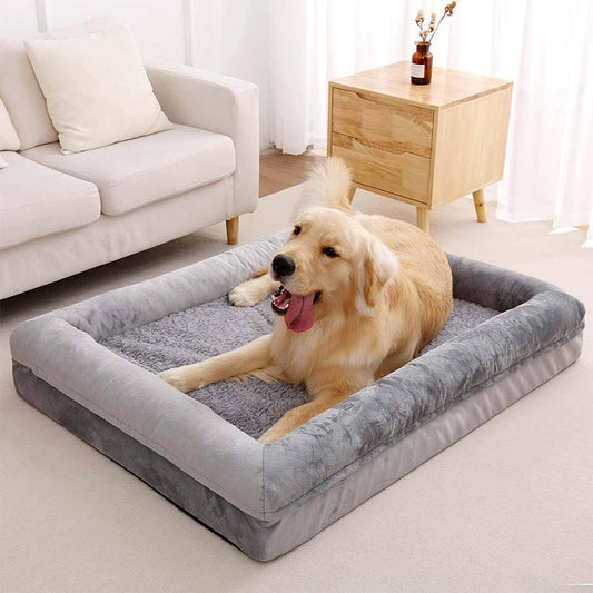KFX-3223485 Large Dog Pet Bed with Thick Cushion - Light Gray, Dark Gray Options Available