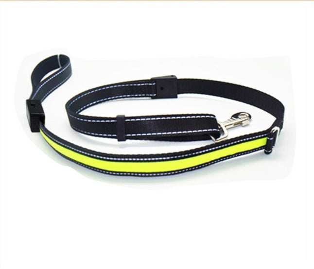 KFX-3223997 Solar and USB Rechargeable LED Dog Collar - Adjustable Nylon Pet Collar with Bright, Soft Light