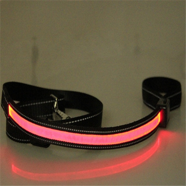 KFX-3223997 Solar and USB Rechargeable LED Dog Collar - Adjustable Nylon Pet Collar with Bright, Soft Light