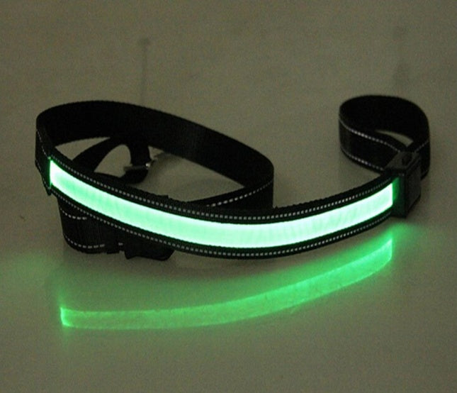 KFX-3223997 Solar and USB Rechargeable LED Dog Collar - Adjustable Nylon Pet Collar with Bright, Soft Light