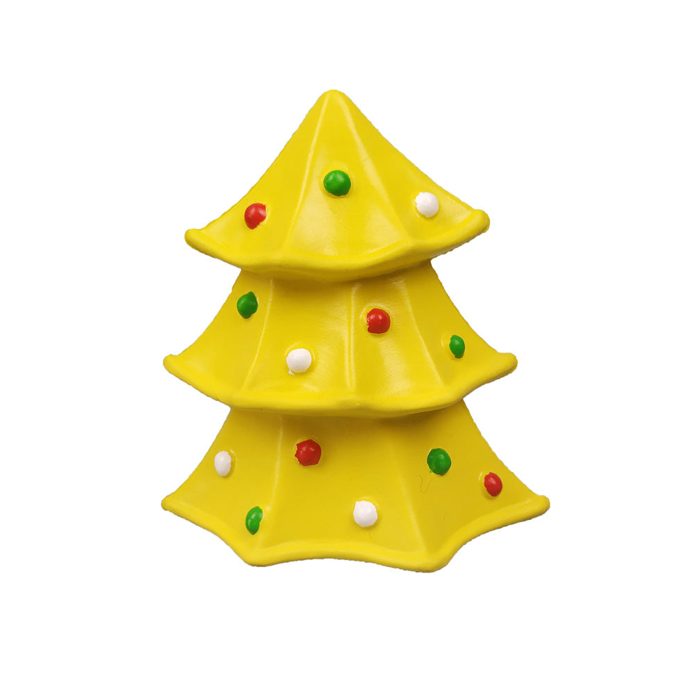 KFX-3228605 Christmas Themed Bite-Resistant Dog Rubber Chew Toy with Sound for All Breeds