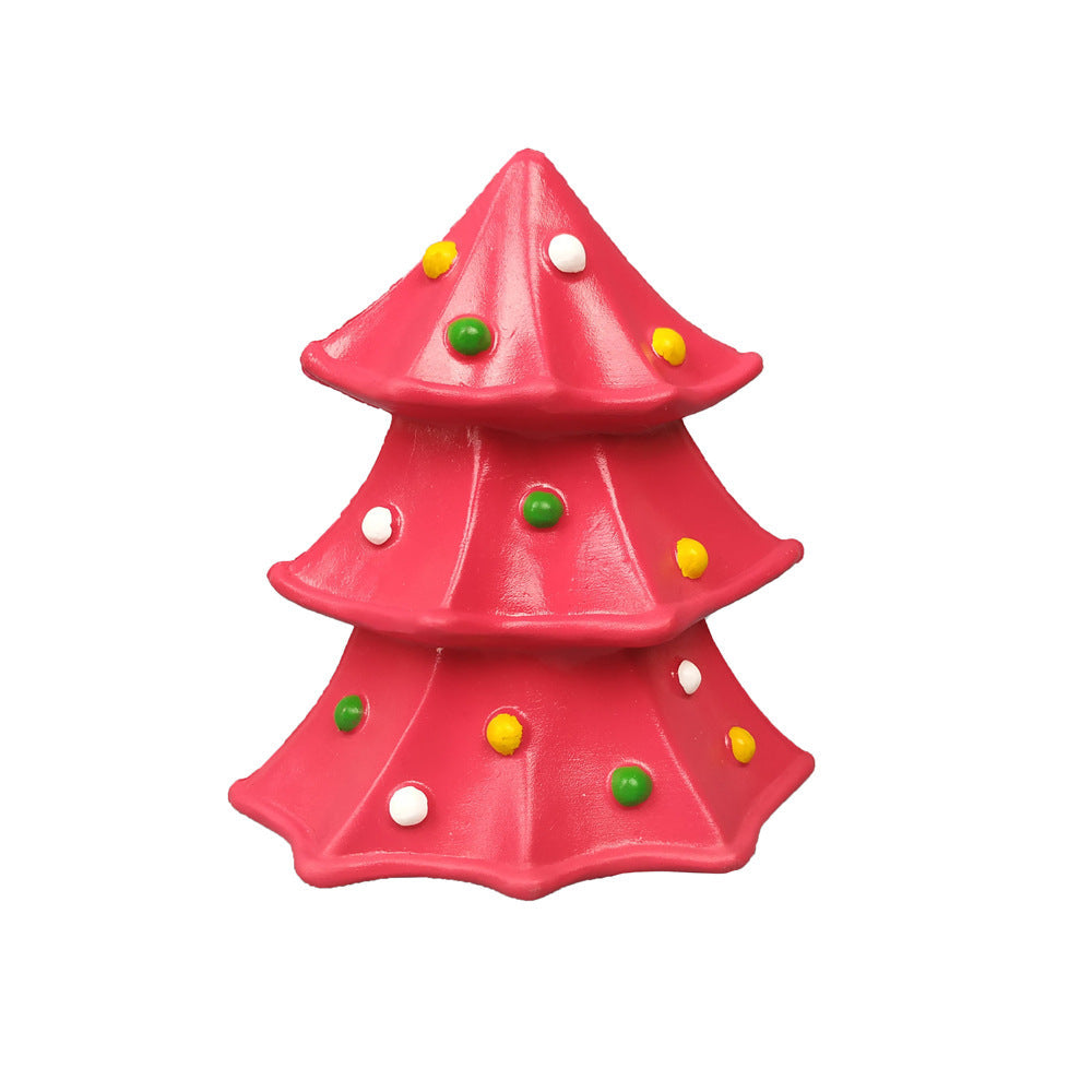 KFX-3228605 Christmas Themed Bite-Resistant Dog Rubber Chew Toy with Sound for All Breeds
