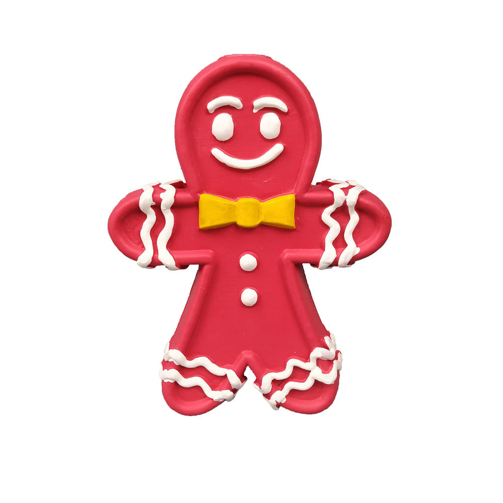 KFX-3228605 Christmas Themed Bite-Resistant Dog Rubber Chew Toy with Sound for All Breeds