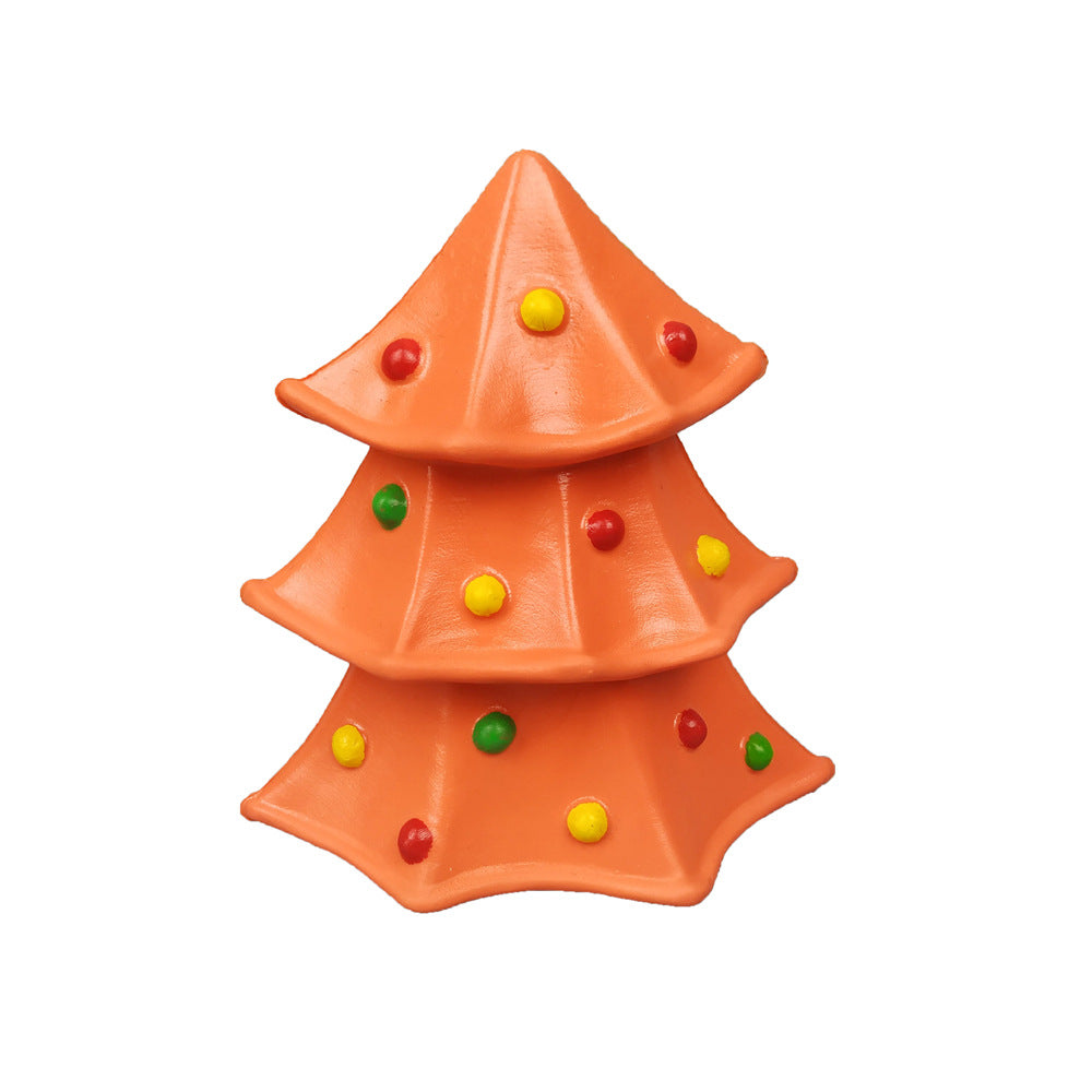 KFX-3228605 Christmas Themed Bite-Resistant Dog Rubber Chew Toy with Sound for All Breeds