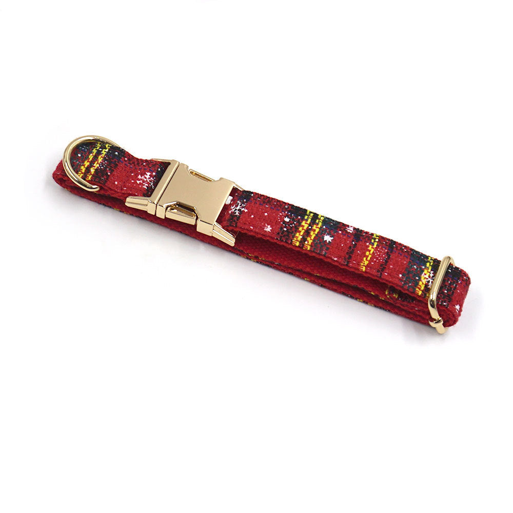 KFX-3229245 Red Christmas Pet Collar and Leash Set with Bowknot and Chest Attachment
