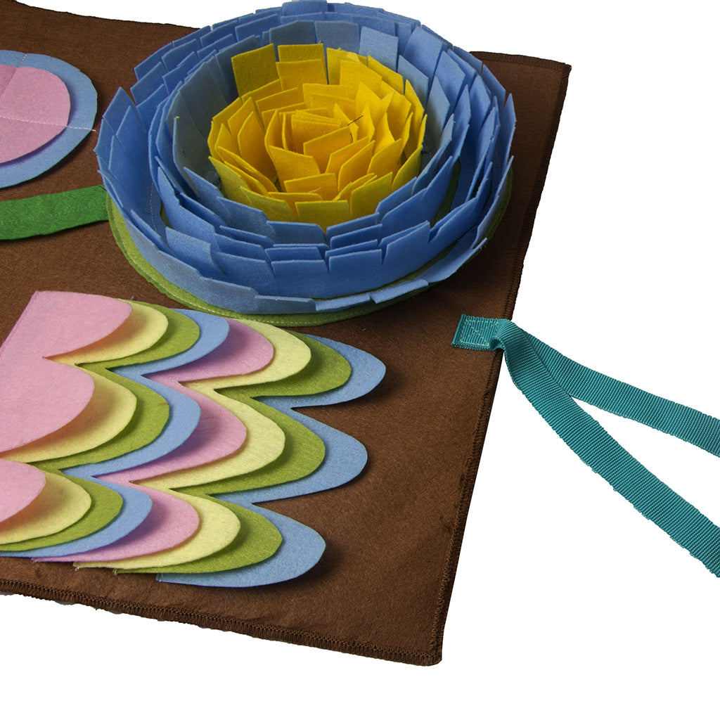 KFX-3229629 Pet Sniffing Pad for Stress Relief - Garden Flowers Design, 45x75cm