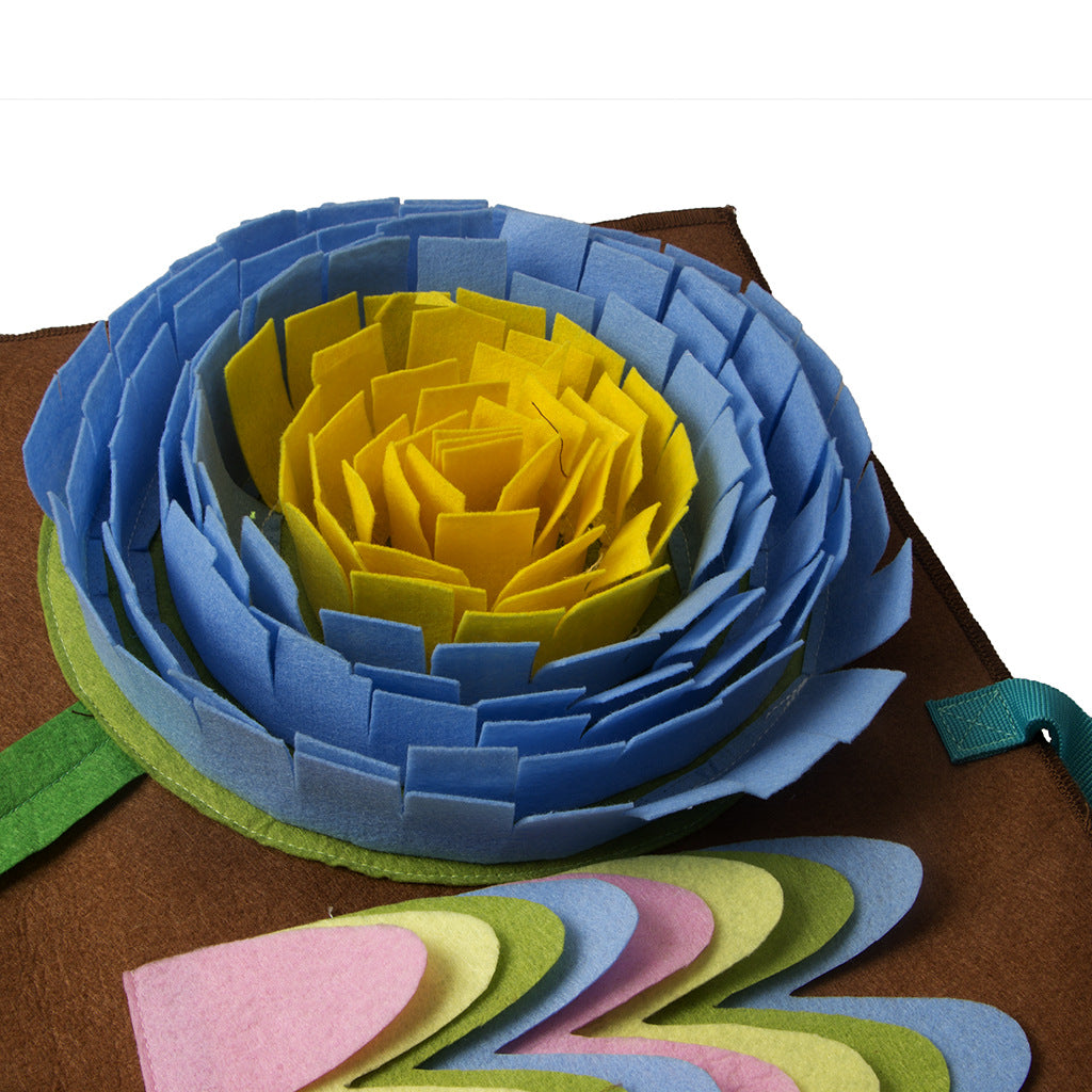 KFX-3229629 Pet Sniffing Pad for Stress Relief - Garden Flowers Design, 45x75cm