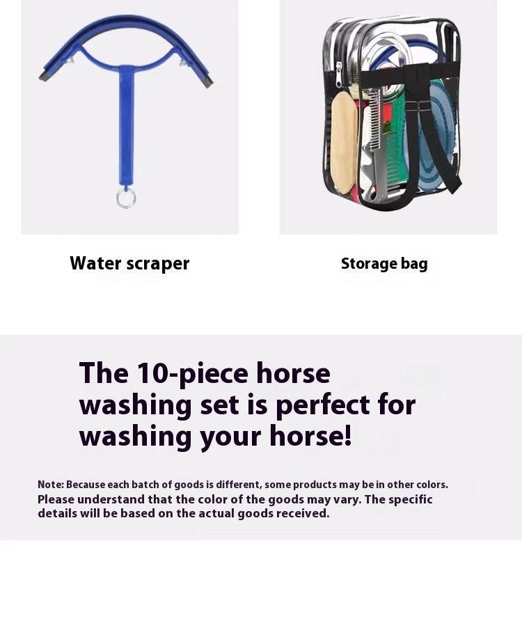 KFX-3231933 Equestrian Supplies Complete Horse Grooming Brush Set with Storage Bag