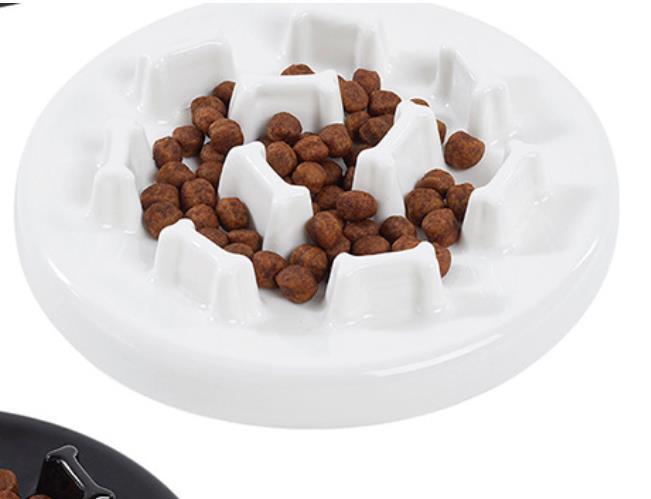 KFX-3233725 Tilted Solid Wood Double Bowl Pet Feeder with Ceramic Bowls and Neck Guard