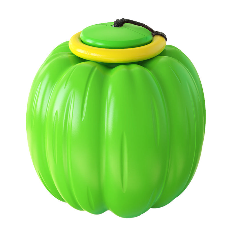 KFX-3235005 Squeaky Dog Training Ball - Puppy Chew Toy for Dental Care and Teething - Halloween Pumpkin Design