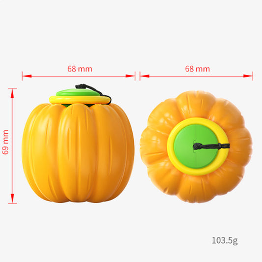 KFX-3235005 Squeaky Dog Training Ball - Puppy Chew Toy for Dental Care and Teething - Halloween Pumpkin Design