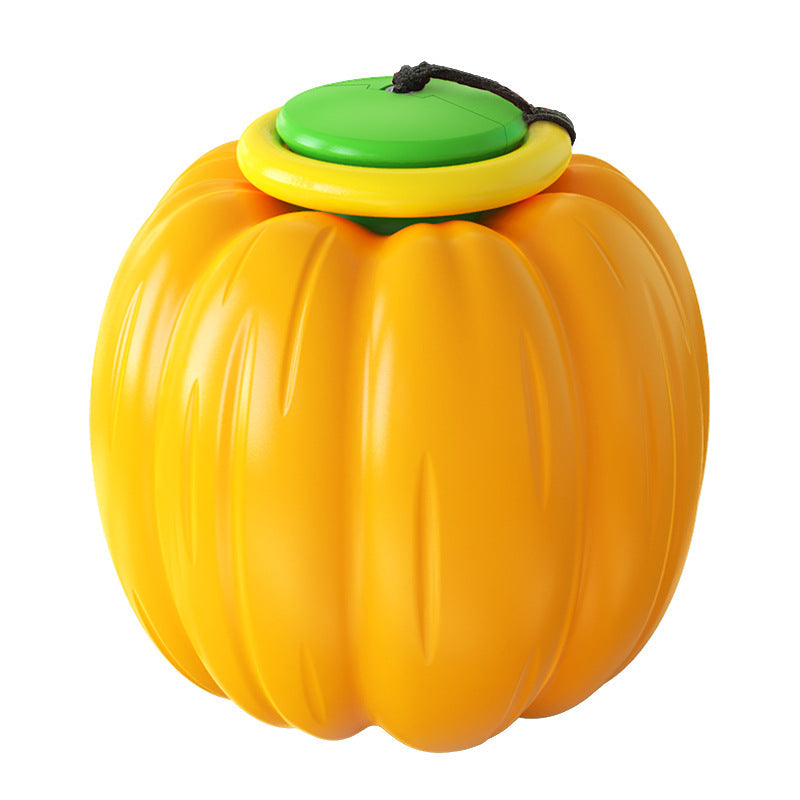 KFX-3235005 Squeaky Dog Training Ball - Puppy Chew Toy for Dental Care and Teething - Halloween Pumpkin Design