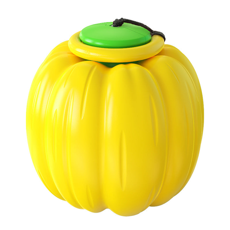 KFX-3235005 Squeaky Dog Training Ball - Puppy Chew Toy for Dental Care and Teething - Halloween Pumpkin Design