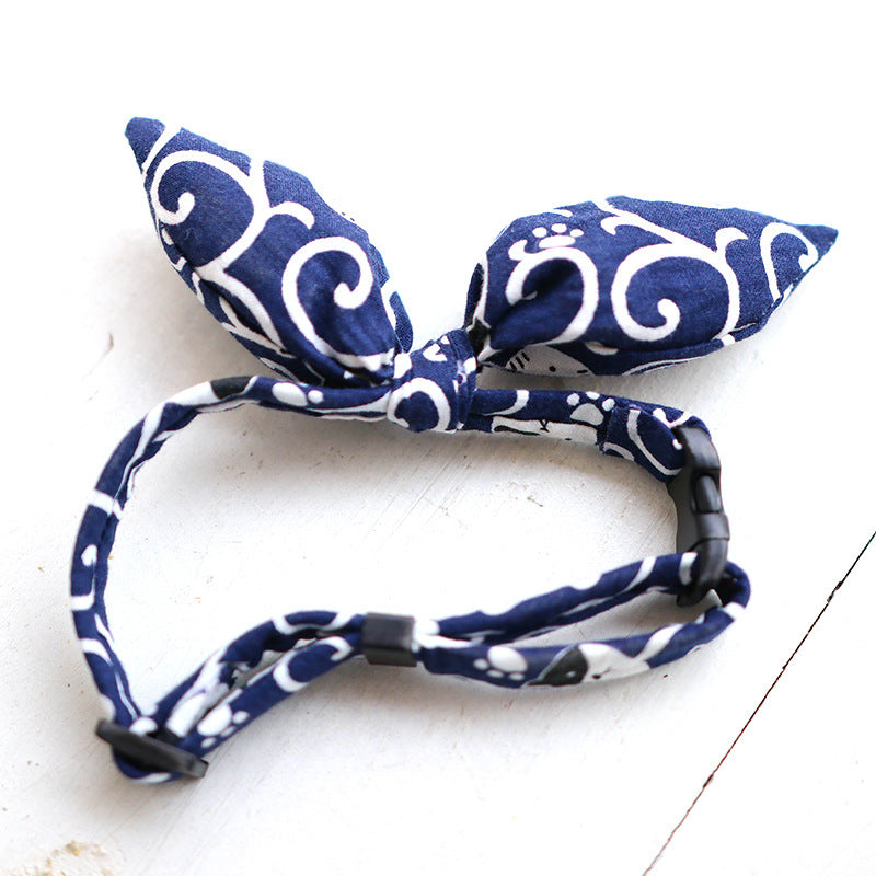 KFX-3235517 Adjustable Floral Pet Collar with Bow Tie for Small Pets, Multiple Sizes Available