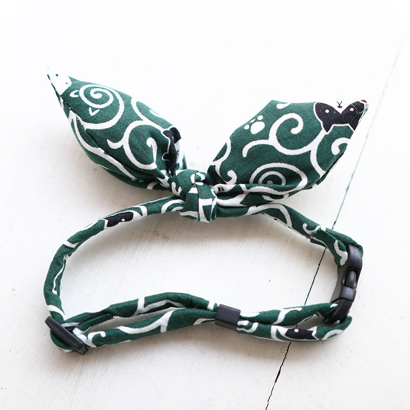 KFX-3235517 Adjustable Floral Pet Collar with Bow Tie for Small Pets, Multiple Sizes Available