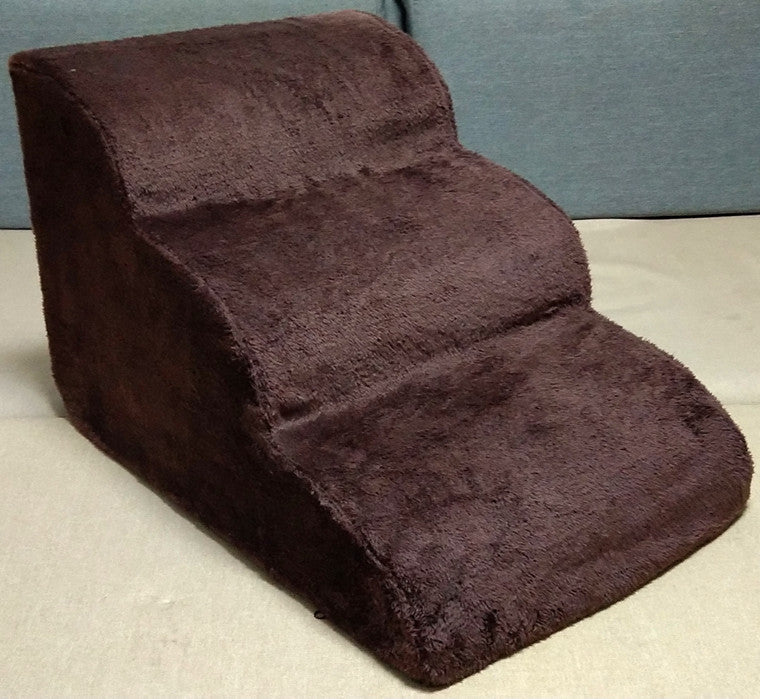 KFX-3236797 Three-Tier Pet Training Stairs - Cloth Design, Dark Gray & Brown, 60*42*39CM