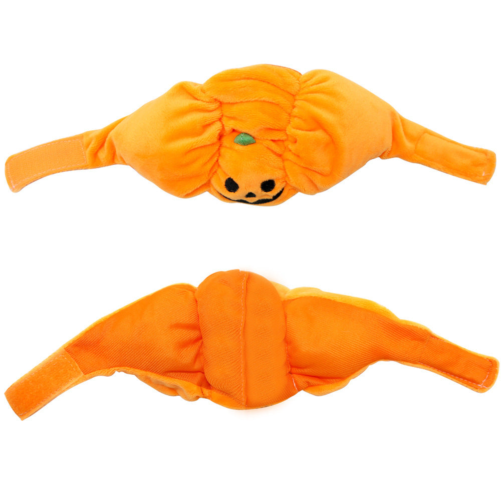 KFX-3238333 Fashionable Orange Pumpkin Hat for Cats and Dogs - Velvet Material, Sizes S & L Available