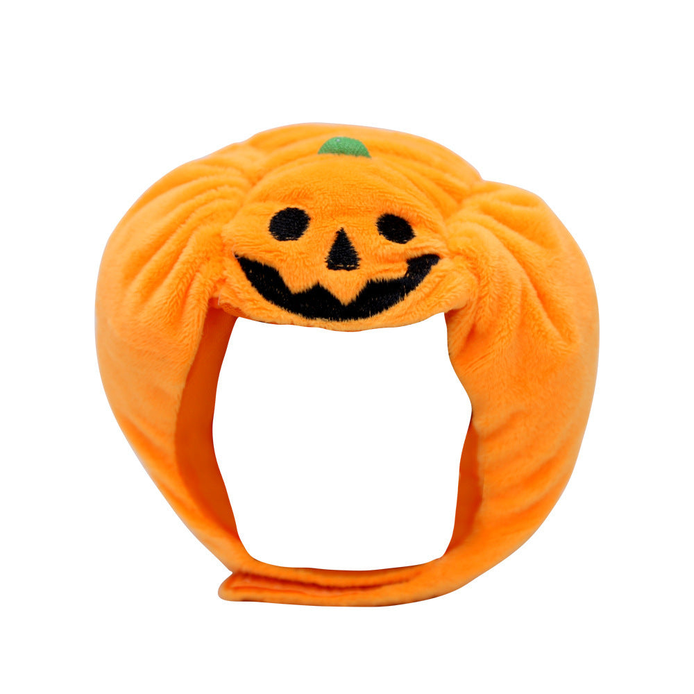 KFX-3238333 Fashionable Orange Pumpkin Hat for Cats and Dogs - Velvet Material, Sizes S & L Available